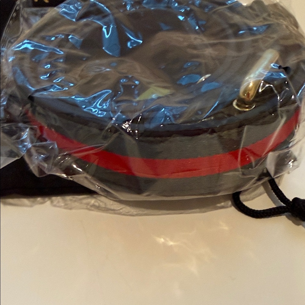 Bandolier NEW strap. Black Leather with Red and green